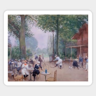 The Cycle Chalet in the Bois de Boulogne by Jean Beraud Sticker